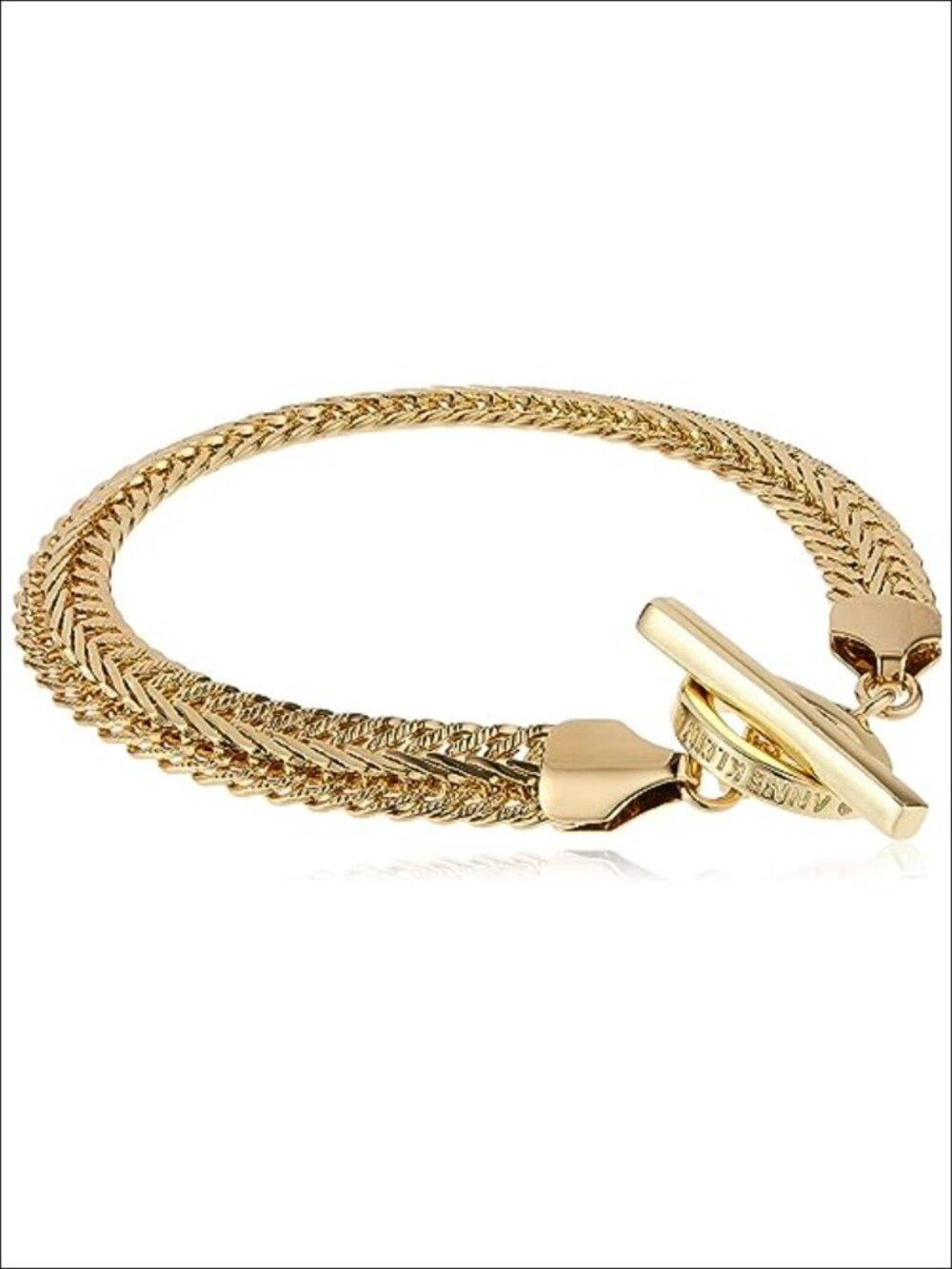 Gold Tone Flat Chain Flex Bracelet 7.25 Inch Link Bracelet